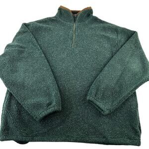 Timberline Colorado Vintage Fleece 1/4 zip Pullover Sweatshirt SZ XL dark Green